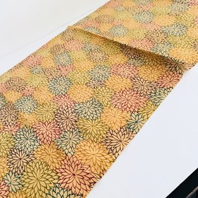 Buttercream Kiku #B 14x62 LONG Vintage Silk Homespun Japanese Pongee Fabric TK16