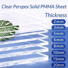 1/1.5/2/3/4/5/6/8/10 to 20mm Clear Perspex Solid Polycarbonate Sheet Acr-y-lic
