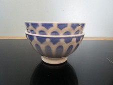 2 Petits BOLS Anciens Porcelaine Dinette décor Bleu  Vintage/toy bowl N°2