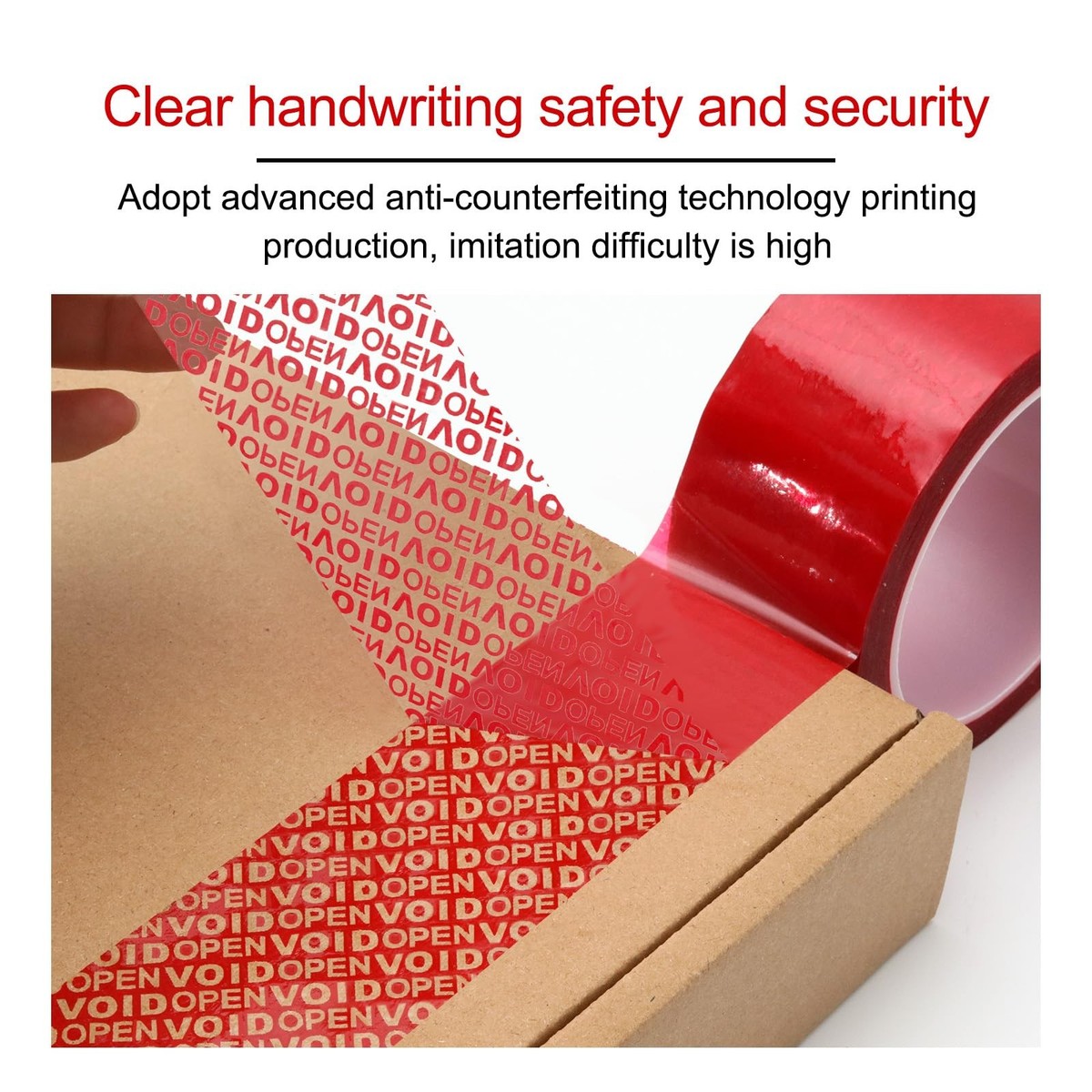 Tamper Evident Security Tape, Red Void Transfer, 1.88