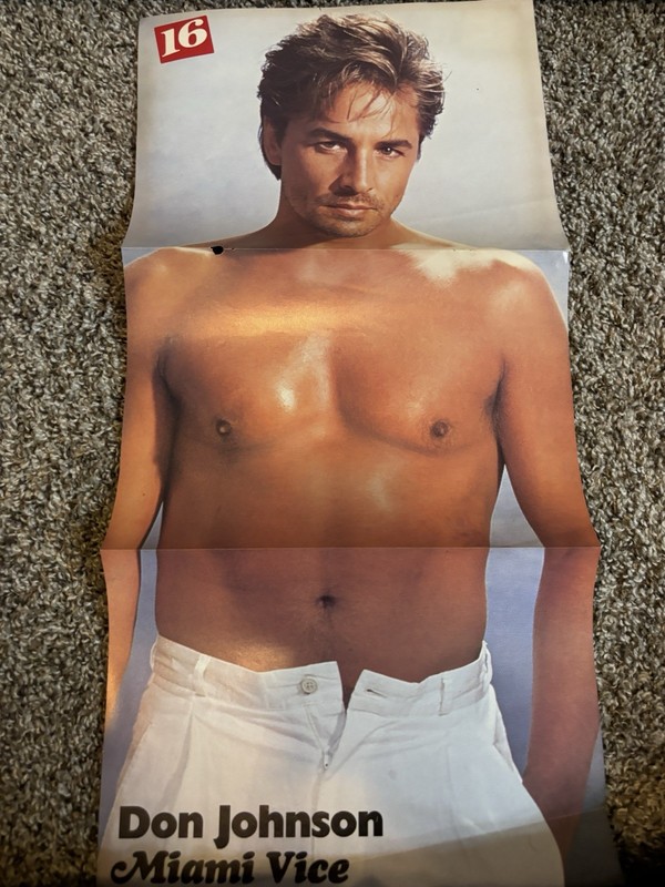 VERY RARE 80s YOUNG DON JOHNSON MIAMI VICE TEEN SET CLIPPING MAGAZINE POSTER!