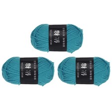 3Pcs Cotton Yarn Knitting Yarn Crochet Yarn 87.5Yard x 2.5mm, Green 