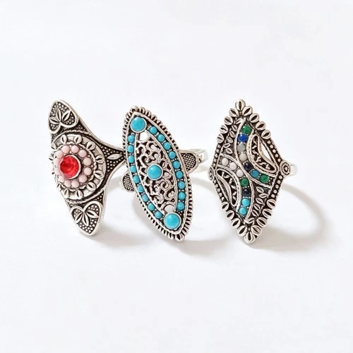 Wholesale 50pcs Lot Bohemian Ethnic Style Ring Hollow Carving Jewelry Men Women image 8