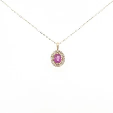 Authentic K10YG Ruby Necklace  #260-008-099-3476
