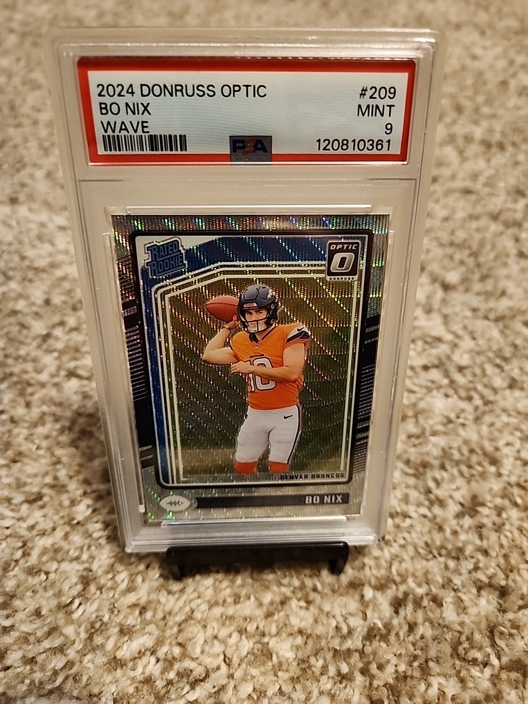 2024 PANINI DONRUSS OPTIC #209 BO NIX WAVE /300 PSA 9 Rookie