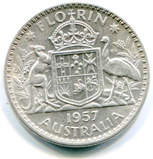 Australia Florin  1957 (m) KM-60 Pretty HG beauty  lotdec3531