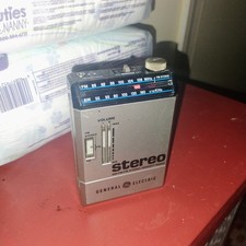 Vintage GE AM/FM Stereo Headset Radio 7-1010A with Belt Clip