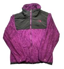 The North Face Jacket Girls XL 18 Purple Fuzzy Fleece Full Zip Colorblock Hiking