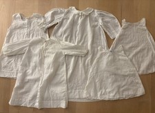 Lot Of 5 Vintage 50  s Infant White Fine Cotton Nightgowns Slips 0-6m Euc