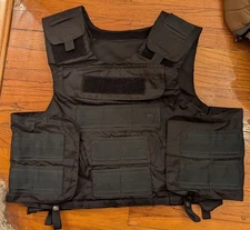 RBR Tactical Ballistic Armor Plate Carrier Vest, XLarge, No Armor, Black 