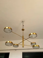 Modern LED Chandelier 6-Arm Rotating Drum Shade Nautical Pendant Light Gift Item