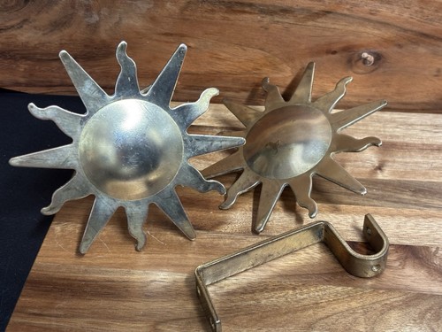 Messing Sun / Starburst Gardinenstangenhalterung Paar