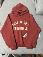 Essentials Fear Of God FW24 Crimson Hoodie XXS to XXL Authentic