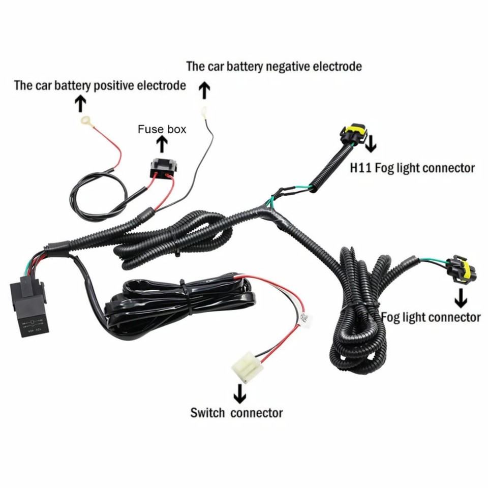 H11 Fog Light Wiring Harness Kit for Acura TL TSX RDX 12V 40A Relay LED ...