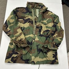 Alpha Industries M-65 Field Coat Mens Small Short Camo Excellent Woodland Jacket