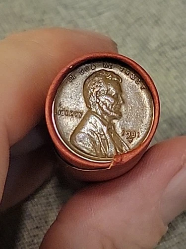 Stunning Au+ 1931 S&D Mint Pennies Ends Of Lincoln Wheat Cent Roll