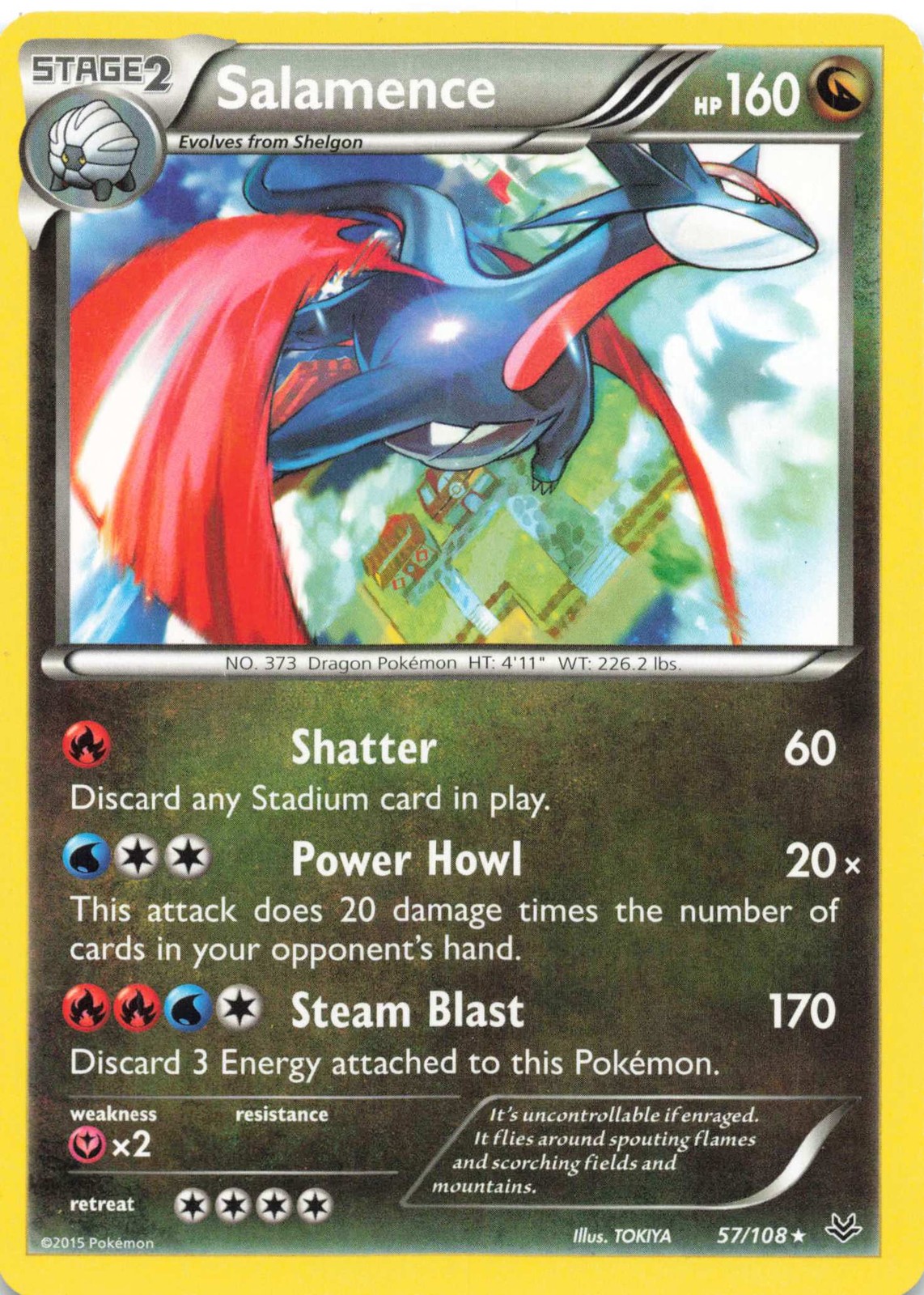 Salamence Rare XY - Roaring Skies 57/108 LP