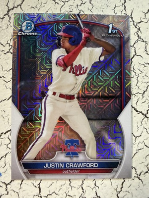 #ad 2023 1st Bowman Chrome Justin Crawford Mega Box Mojo RC #BCP 3 Phillies🔥 $4.99