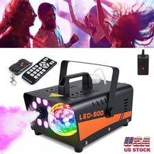Fog Machine Smoke Machine w/ Disco Ball Lights 600W 4000CFM 13 Color Remote