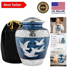 Elegant Handcrafted Blue Dove Cremation Urn for Adult Ashes - Large 200lbs