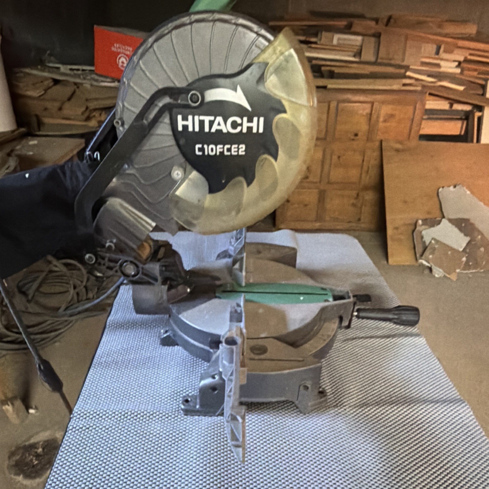 Hitachi C10FCE2 Miter Saw Corded Electric Green Black Center