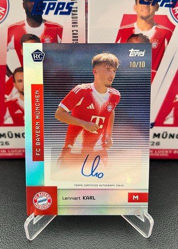 Lennart Karl Rookie Auto /10 Topps Bayern Munchen Team Set 2025/2026