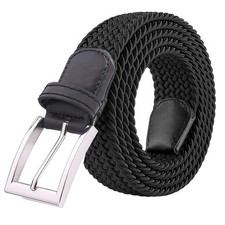 Image of Enzo Stretch Belts Mens Womens Elasticated Braided Woven Belt with Metal Buckle
