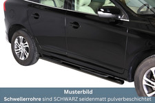 Schwellerrohre SCHWARZ oval mit Tritt für VOLVO XC60 Bj.08-17 Edelstahl mit TÜV