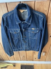 VTG Rustler Denim Jacket Size Small Made In USA Dark Wash Trucker Jacket 79111SW