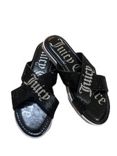 Juicy Couture Yorri Black Rhinestone Crisscross Sandals Size 7