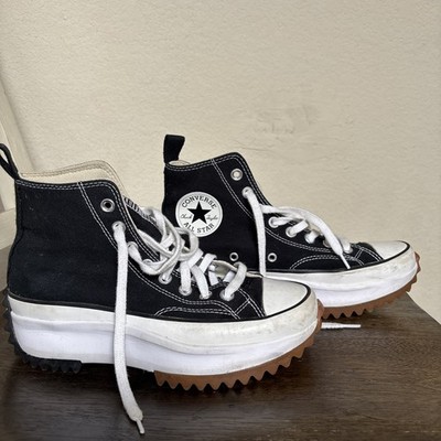 Converse Run Star Hike Platform Canvas For Women In Black, Size 8