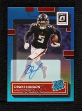 2022 Panini Donruss Optic Rated Rookie Blue Prizm 29/99 Drake London Auto 0x2s