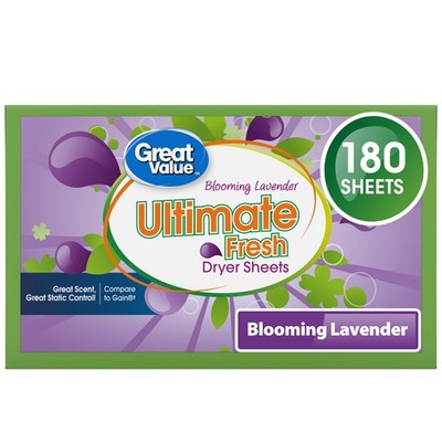 Ultimate Fresh Dryer Sheets Blooming Lavander Scent 180 Count Compare to