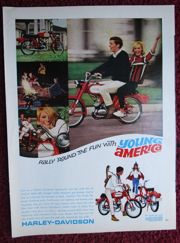 1966 HARLEY DAVIDSON Motorcycle Print Ad ~ Young America Sportcycle, 5 Models