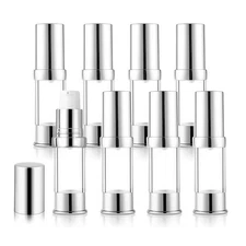 8 Pack 5ml/0.17oz Plastic Airless Pump Bottle Portable Lotion Container Refil...