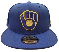 Men's New Era 9Fifty Milwaukee Brewers Royal Blue/Yellow Custom Snapback - OSFA