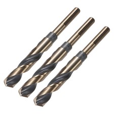 3pcs Reduced Shank Twist Drill Bits 15mm HSS-4341 Nitride  Titanium Coated