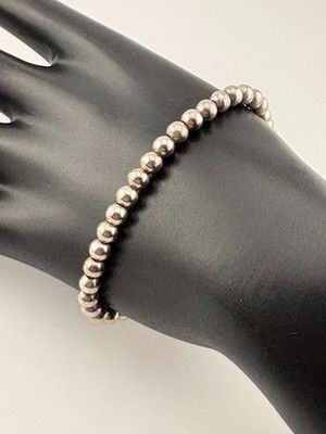 ITALY 925 STERLING SILVER 4.9MM BEAD BRACELET 7'' CLASSIC 8.58G SOUTHWESTERN 2420