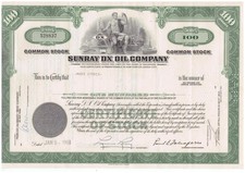 Historisches Wertpapier Aktie Sunray DX Oil-Corporation  1968 090