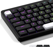 XVX Low Profile Black Keycaps, Shine through Keycap Sets, Double Shot PBT Keyboa