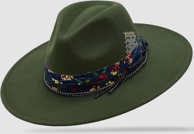 Oiernfe Vintage Style Wide Brim Fedora Unisex L/XL Handmade Felt Western Hat Redline Wool LiteFelt Safari Fedora Hat – Village Hat Shop main image 4
