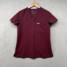 Figs Scrub Top Womens XS Red Shirt Casma Pocket Technical Collection V Neck