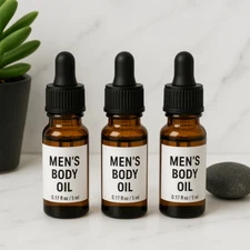 Men's Body Oil Sample, Set of 3 Premium Scents, Scented After Shower Sample Set