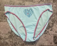 VICTORIA'S SECRET XL BLUE HEART 100 COTTON VINTAGE RARE LOW RISE BIKINI PANTIES