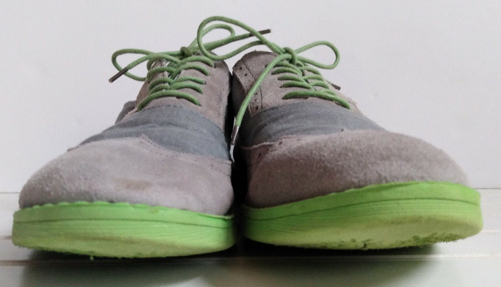 Neon Green Suede Leather Shoes 