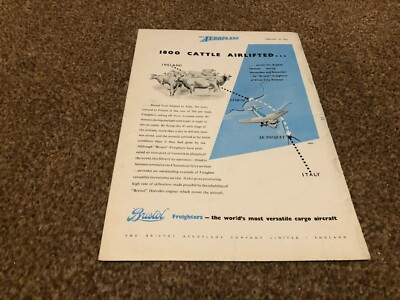 AC63 WERBUNG 11X8 BRISTOL FLUGZEUG CO LTD. 1800 RINDERFLUGPLATZ
