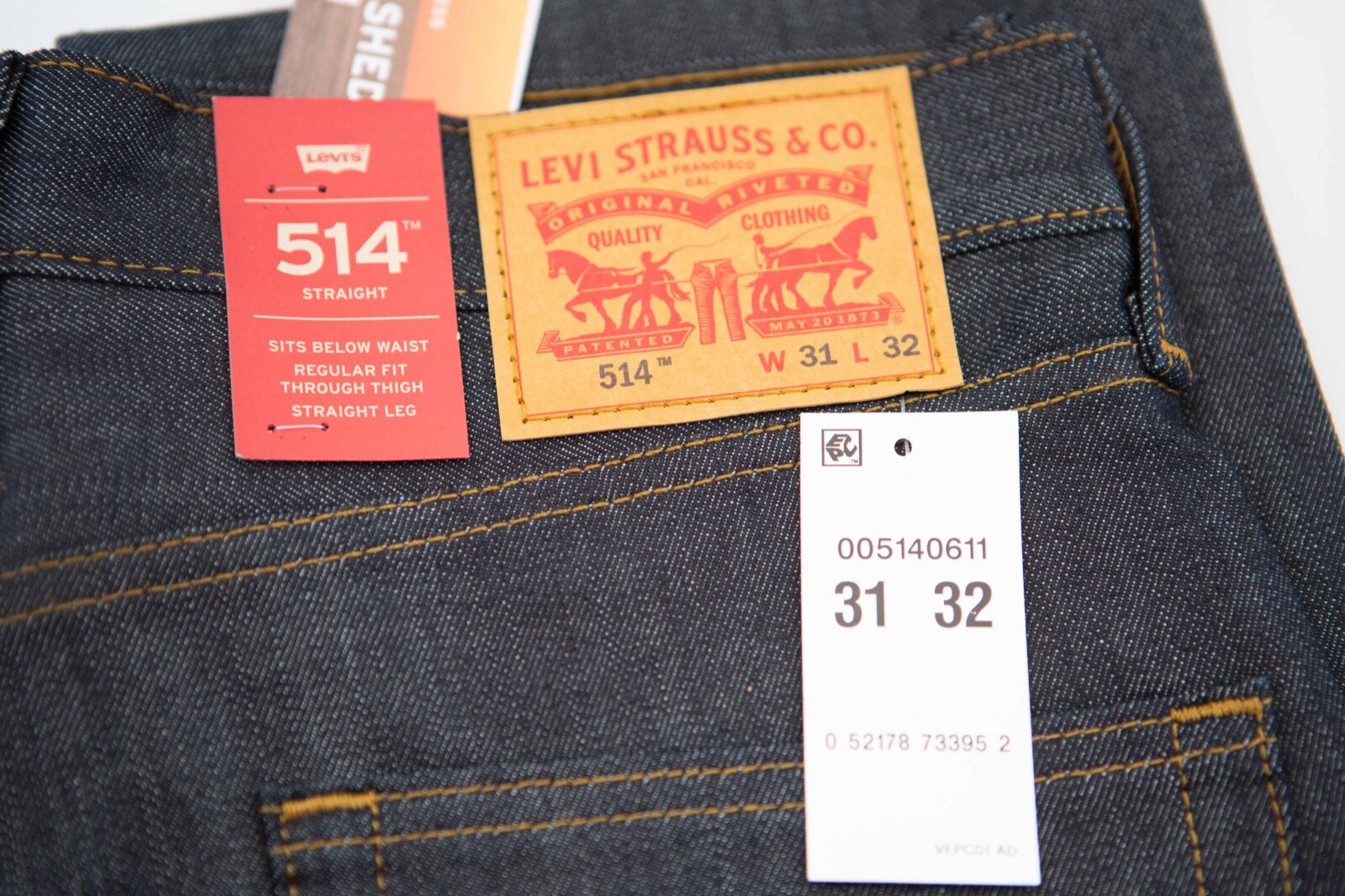 levis 514 raw unwashed denim