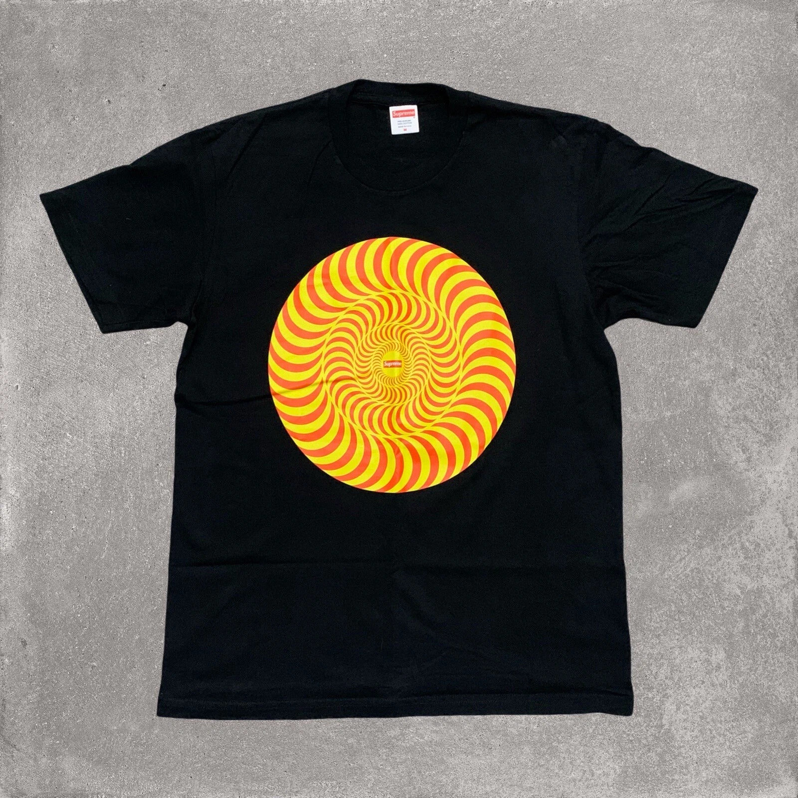 T shirt noir tourbillonnant classique Supreme Medium Spitfire 2018