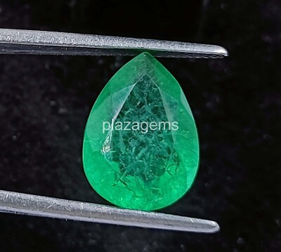 Pear Cut Natural EGL Certified 6.70 Ct Heated Zambia Emerald Loose Gemstone 4NUK