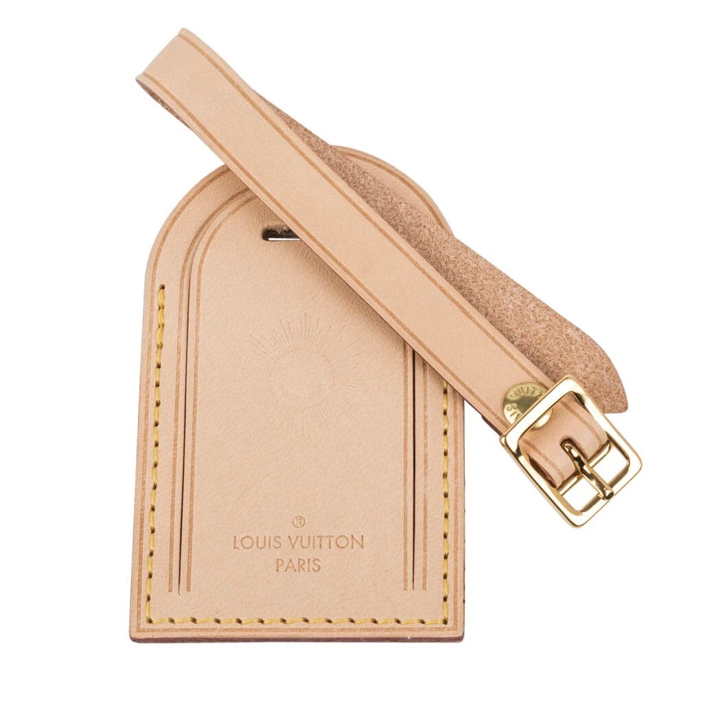 Vachetta Leather Luggage Tag with Clip